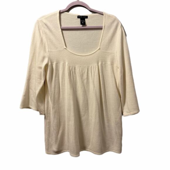 New York & Company Sweaters - New York and Company cream babydoll tunic sweater top